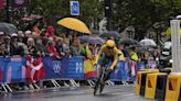 Grace Brown of Australia wins the Olympic time trial over the rainy, treacherous streets of Paris