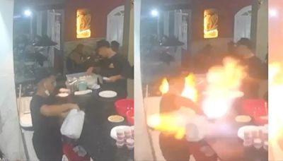 影/火爐旁倒酒精！牛排店「突爆恐怖烈焰」3員工瞬變火人嚴重燒傷