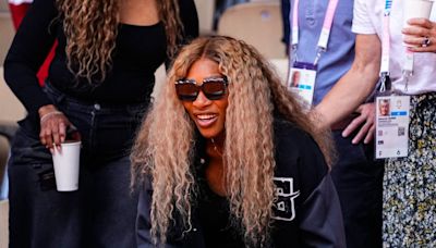 Serena Williams Enthusiastically Watches Olympic Tennis