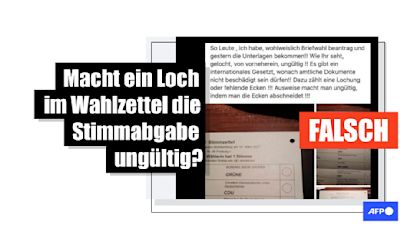 Loch im EU-Wahlzettel hilft Blinden, die Stimme bleibt gültig