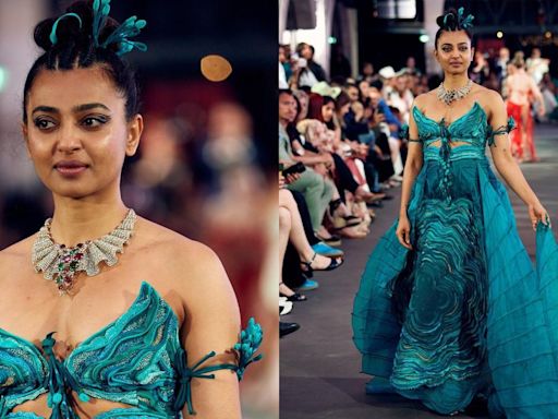 Radhika Apte mesmerises in a strapless blue outfit at Paris Haute Couture Week 2024