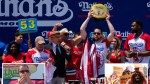 Patrick Bertoletti crowned new winner of Nathan’s Famous Hot Dog Eating Contest after Joey Chestnut was barred