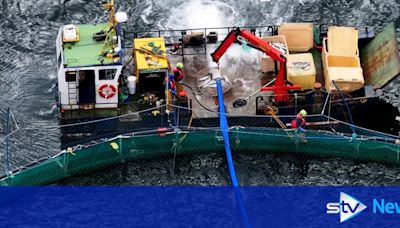 Recovery operation under way after boat sinks and spills fuel at salmon farm
