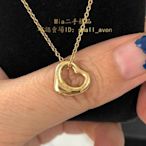 【二手正品】Tiffany & Co./蒂芙尼 女士 飾品 18K鑲鑽 小號Open Heart 心形項鍊 愛心 金色