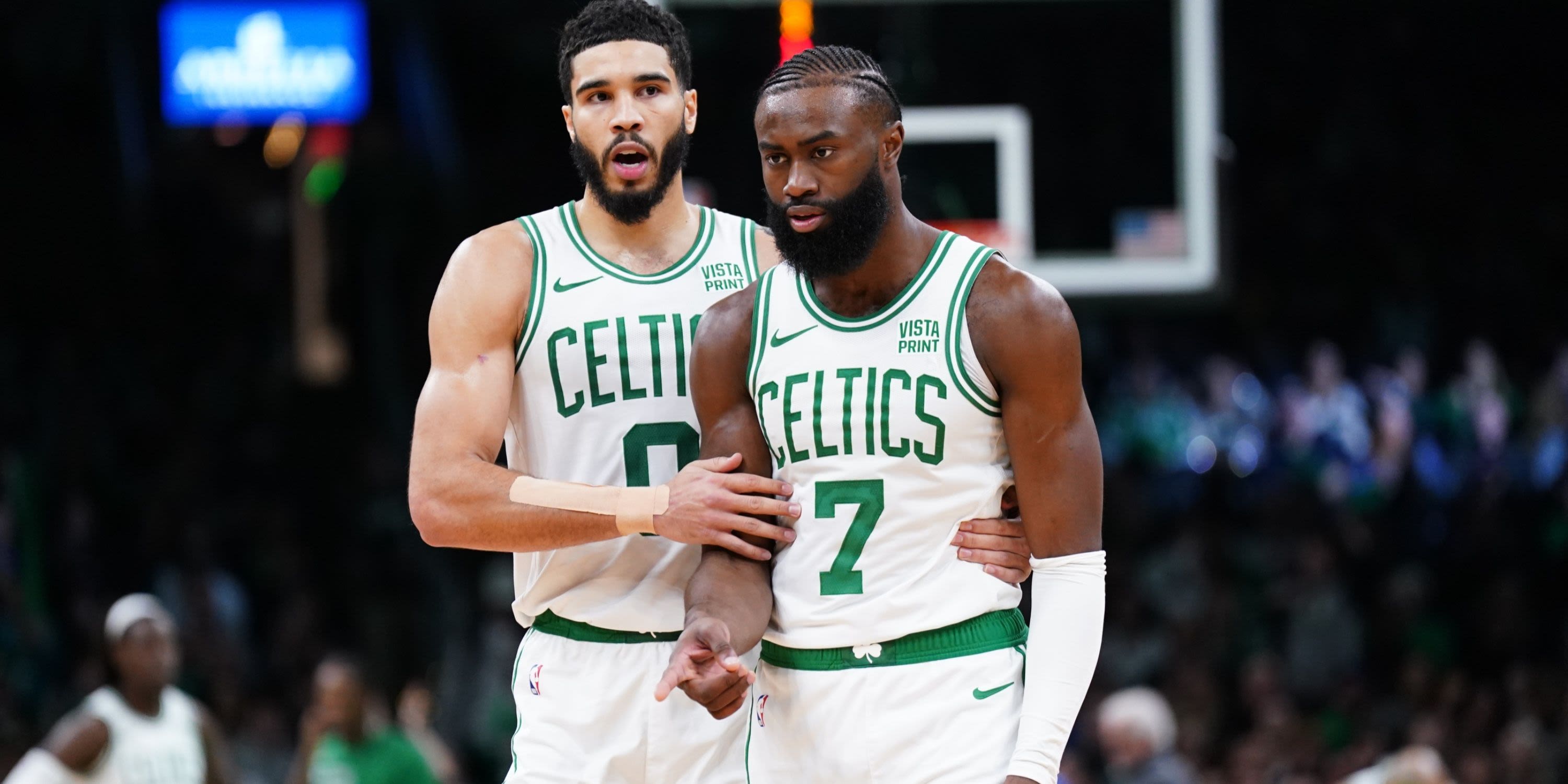 Jaylen Brown on Jayson Tatum’s pass to Al Horford: “Hang it in the [redacted] Louvre.”