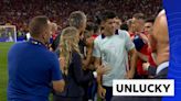 Euro 2024 video: Cameraman slips into Alvaro Morata at full-time