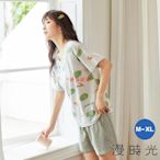 女生純棉流行睡衣居家服 短袖小兔菜菜 M-XL (80228)-朴舍居家