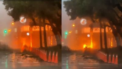 花蓮市民國路變電箱爆炸 火勢猛烈警消搶救