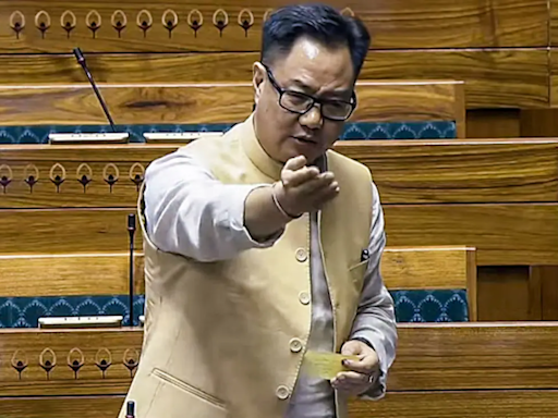 Holding Constitution Copy After "Murdering It": Kiren Rijiju Slams Congress