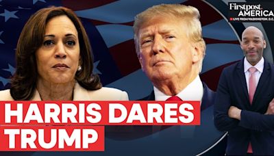 "Say It To My Face," Kamala Harris Dares Trump As She Leads in Swing States |