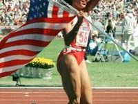 Florence Griffith-Joyner holds the world record in 100m and 200m, set at the Seoul Olympic Games in 1988