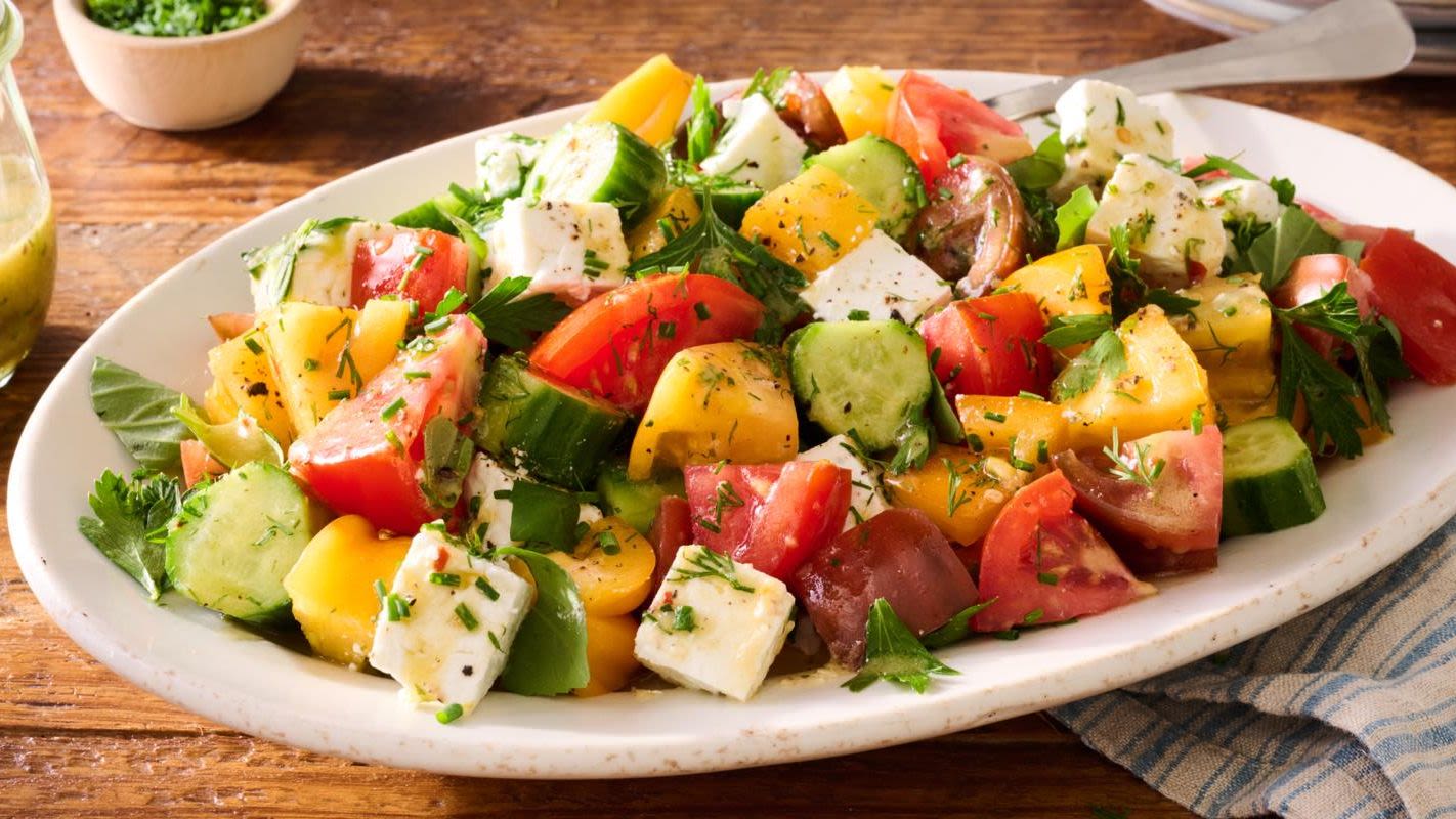 Tomato Cucumber Feta Salad Is Made for Summer Entertaining