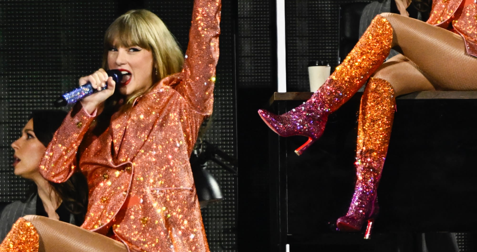 Taylor Swift Glitters in Custom Christian Louboutin Boots During Eras Tour in Paris