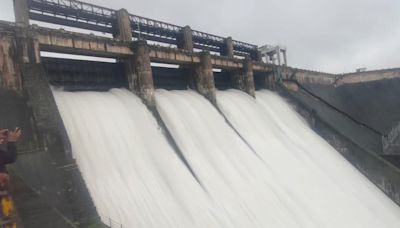 Crest gates of Bhadra reservoir opened, as water level reaches maximum point