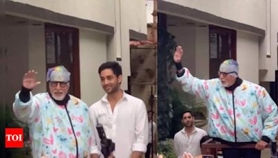 Amitabh Bachchan introduces grandson Agastya Nanda as crowds gather outside his house for 'Sunday darshan', 'The Archies' actor folds his hands in gratitude | Hindi Movie News - Times of India