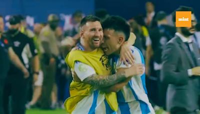 Watch: Injured Messi gets up in raw excitement, reacts as Argentina score winning goal to lift Copa America 2024 | Mint
