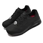 Skechers 休閒鞋 Uno SR Wide 寬楦 女鞋 防滑 運動 氣墊 耐油 合成皮革鞋面 黑 108021-WBLK