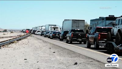 NB 15 Freeway reopens between Barstow and Baker after fiery crash involving semitruck