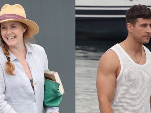 Amy Adams Films ‘At the Sea’ on a Yacht Alongside Model Davide Gianni & More Cast Members