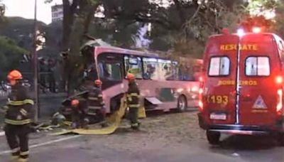 Ônibus bate em árvore e deixa 18 feridos na zona sul de São Paulo