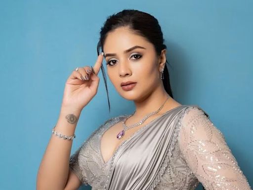 Actress Sreemukhi Slays Traditional Look In Silver Satin Saree - News18
