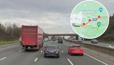 Crash on M25 leads to road closure and emergency services presence