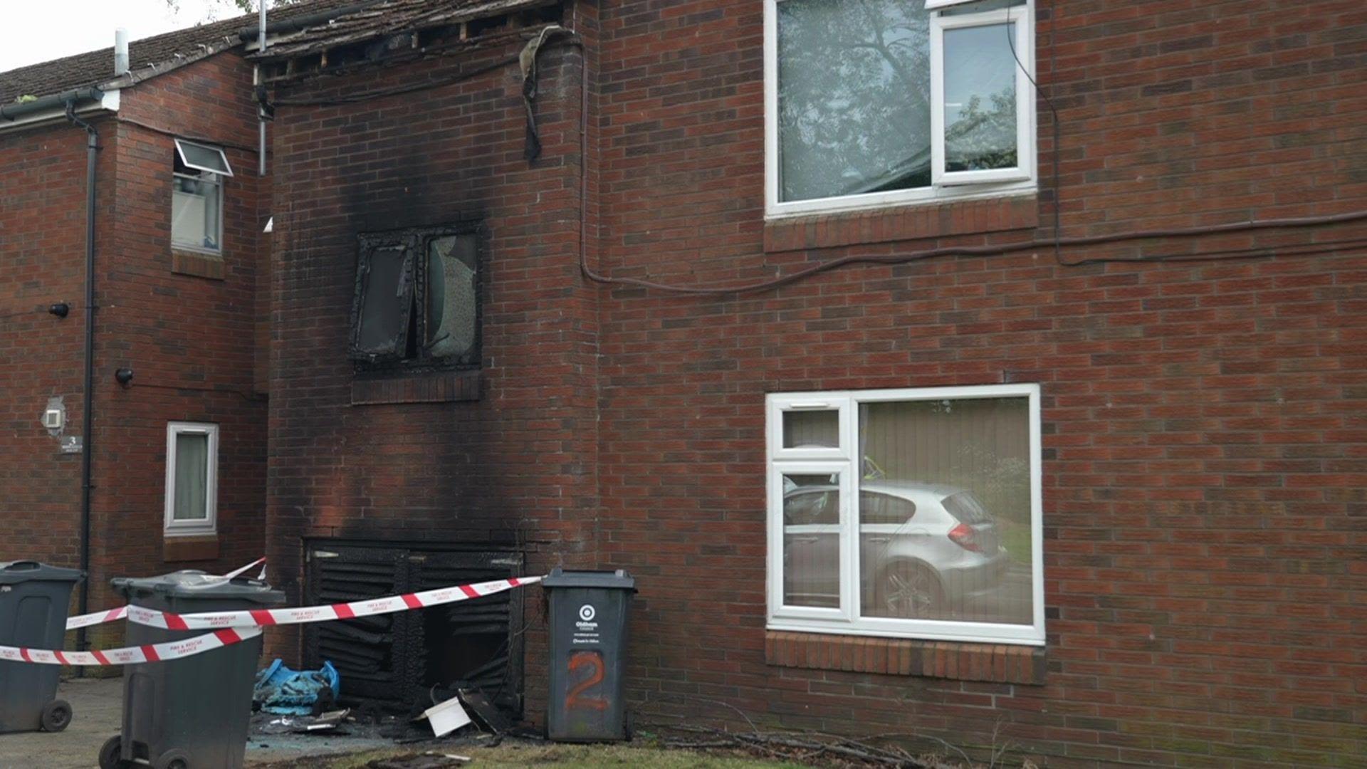 Eight people rescued from property fire