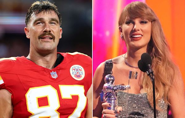 Travis Kelce Reacts to Taylor Swift's Sweet Shoutout to Him in Her VMAs Acceptance Speech