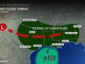Pair of storms to renew the risk for flooding from Texas to Florida into the new week