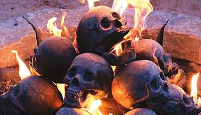 These Skull Logs Will Turn Your Fire Pit Into a Spooky Centerpiece This Halloween