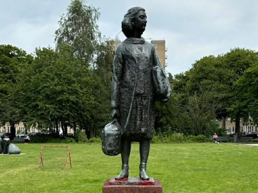 Anne Frank statue is defaced with 'Gaza' graffiti