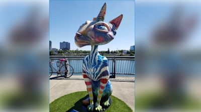 ‘Coraline’ cat statue found after being taken from Portland waterfront