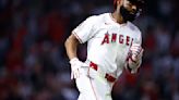 Jo Adell of the Los Angeles Angels hits a home run against...Royals in the fifth inning at Angel Stadium of Anaheim on Friday, May 10, 2024...