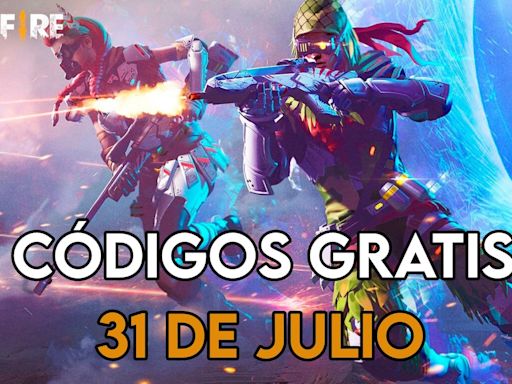 Free Fire | Códigos de hoy miércoles 31 de julio de 2024: recompensas gratis