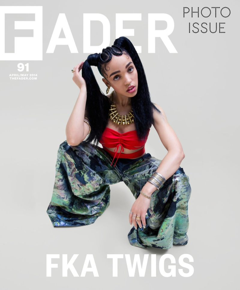 FKA Twigs wears her trademark pigtails, red top and baggy trousers on ...