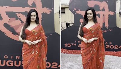 Shraddha Kapoor's Rs 31,500 Floral Red Saree For Stree 2 Teaser Launch Will Haunt You Until You Buy It