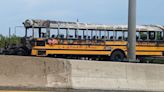 School bus engulfed in flames on I-93 in Boston, closes stretch of interstate