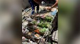 Blood-soaked bread after Israeli attack on market in Gaza City