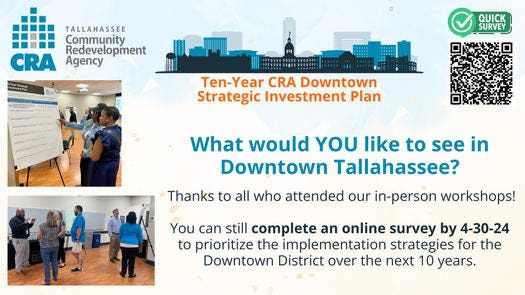 Tallahassee CRA conducting survey for input on Downtown District