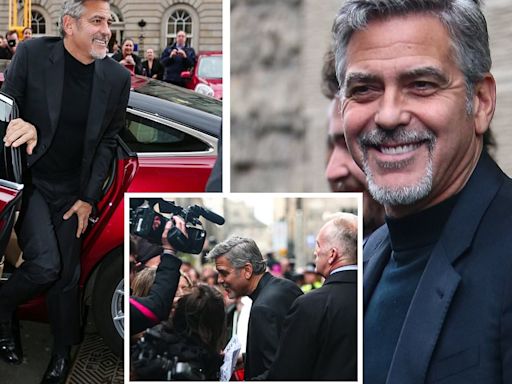 Hollywood superstar George Clooney arrives for in Edinburgh