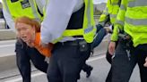 ‘I’m doing this for my son’: Woman carried off Waterloo Bridge during wave of protests over environment and cost of living crisis