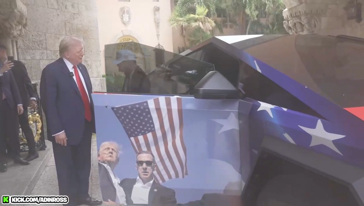 Adin Ross ‘gifts’ Trump a Rolex and Cybertruck wrapped in rally shooting photo during unhinged livestream