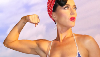 Katy Perry rocked an underboob-baring diamanté bikini for 4th of July