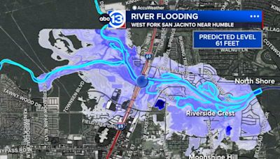 Where is the San Jacinto River normally? ABC13 looks into inundation maps to look at rising levels
