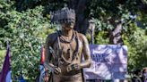 Native American statue unveiled at former site of Junipero Serra at California Capitol