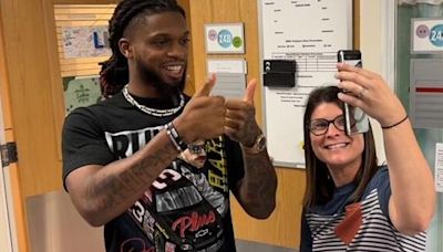 Damar Hamlin offers support to heart patients at St. Louis Children's Hospital