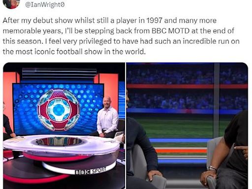 Ian Wright makes emotional farewell from BBC's Match of the Day