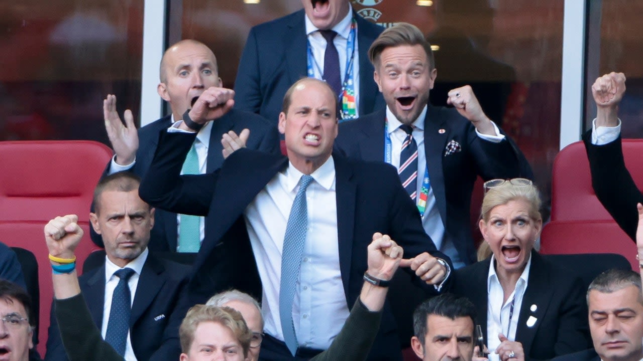 Prince William Cuts Loose at European Championship Soccer Match in Germany