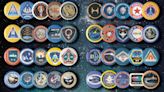New collectible pin buttons depict 'For All Mankind' space mission patches