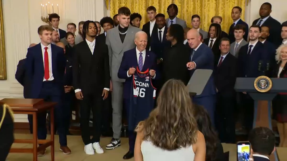 ‘Blue bloods of basketball,' national champion UConn Huskies honored at White House